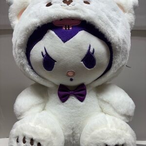 Sanrio Kuromi Plush Bear Costume 13” Stuffed Animal Purple White Kawaii